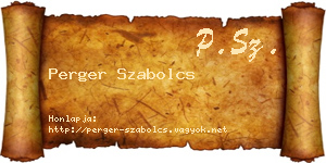 Perger Szabolcs névjegykártya